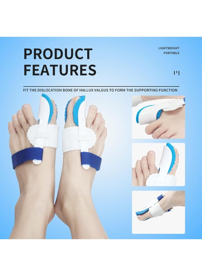 مصحح إبهام القدم الأروح - دعامة تقويمية قابلة للتعديل مع فاصل للأصابع ووسادة واقية، مريح للارتداء ليلاً ونهاراً للرجال والنساء - قطعتان - Image 5